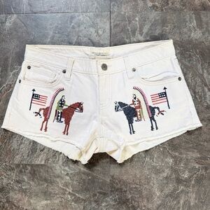Ralph Lauren Denim &‎ Supply Embroidered Native American Horse Flag Shorts 28